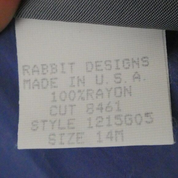 Rabbit Rabbit Rabbit Designs Vintage Blouse Top 14 Rayon Shoulder Pads - Picture 6 of 9